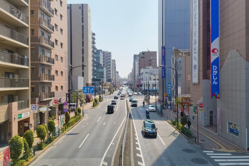 両国駅付近の清澄通りの写真